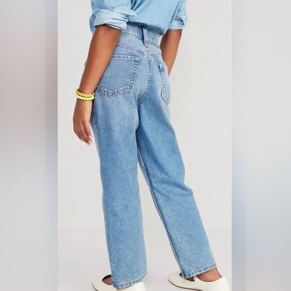 NWT Old Navy Girls High Rise Slouchy Straight Denim Jeans - Size 18 - Picture 3 of 11